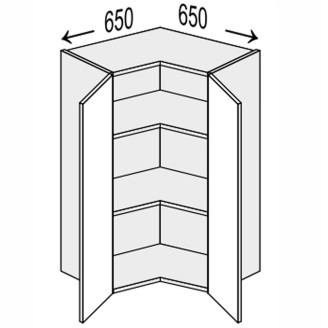 Кухонна секція Лео верхня кут 45° 650х650/900 2дв LE-592W/06 MiroMark