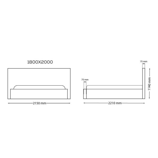 Кровать Мягкая обивка 1,8x2,0 Амелия / Amelia MiroMark SF-38-AL