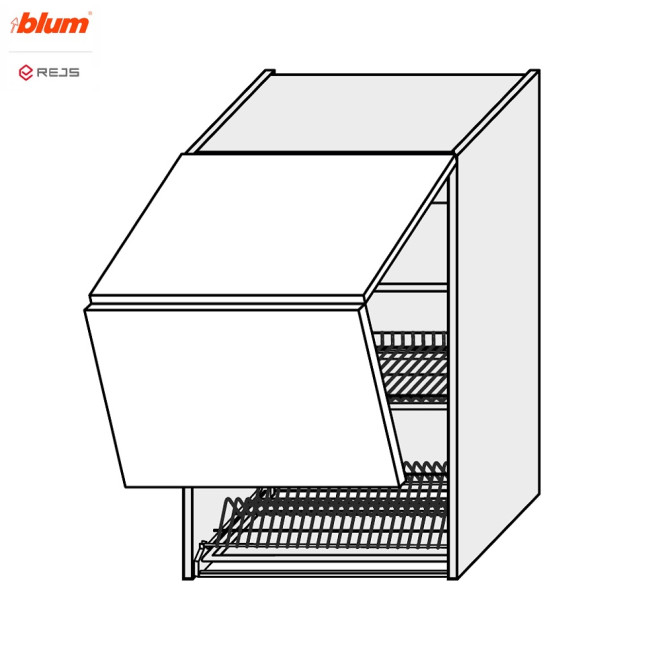 Кухонная секция Миллениум WG верхняя 80ВС/900 2дв Сушка Aventos Pro Blum  +  Rejs ML-588W/01 MiroMark