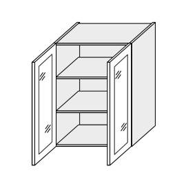 Кухонная секция Мери верхняя 80В/720 2дв Витрина MR-486W/9003gl MiroMark