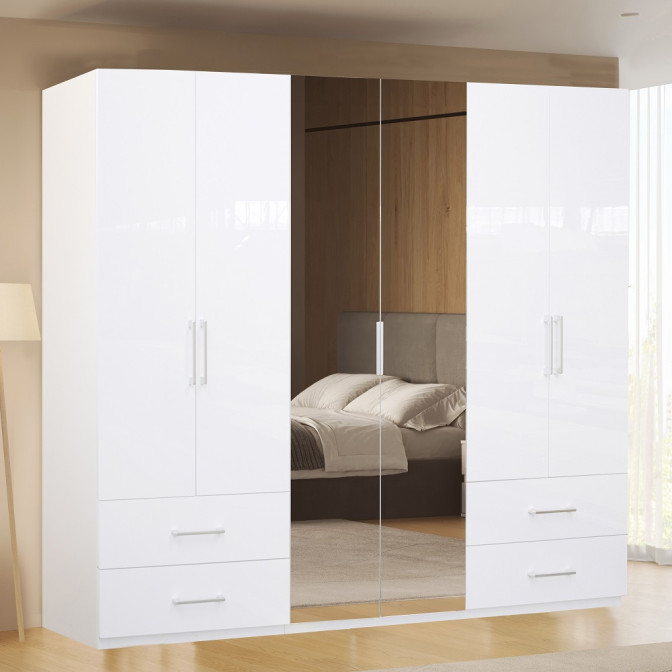 Шкаф 6Дв Альба / Alba Глянец Белый MiroMark AL-16-WB