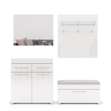 Комплект в прихожую 5 Аманда / Amanda Глянец Белый MiroMark