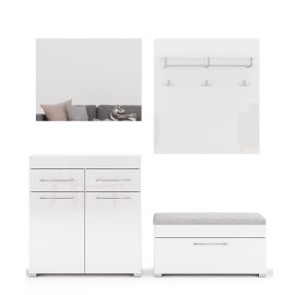 Комплект в прихожую 5 Аманда / Amanda Глянец Белый MiroMark