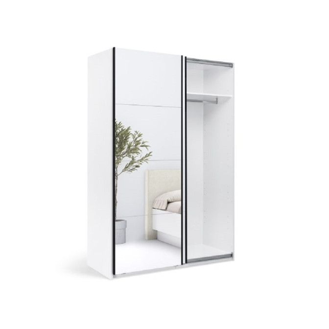 Шкаф-купе 1,5х2,1 с зеркалом2Дв Мила / Mila Глянец Белый MiroMark MA-19-WB