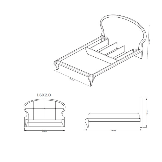 Кровать Империя с мягким изголовьем MiroMark купить