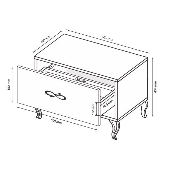 Тумба прикроватная Империя 1ш MiroMark купить