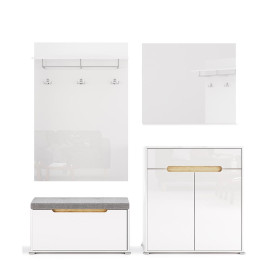 Комплект в прихожую 5 Стелла / Stella Глянец Белый MiroMark