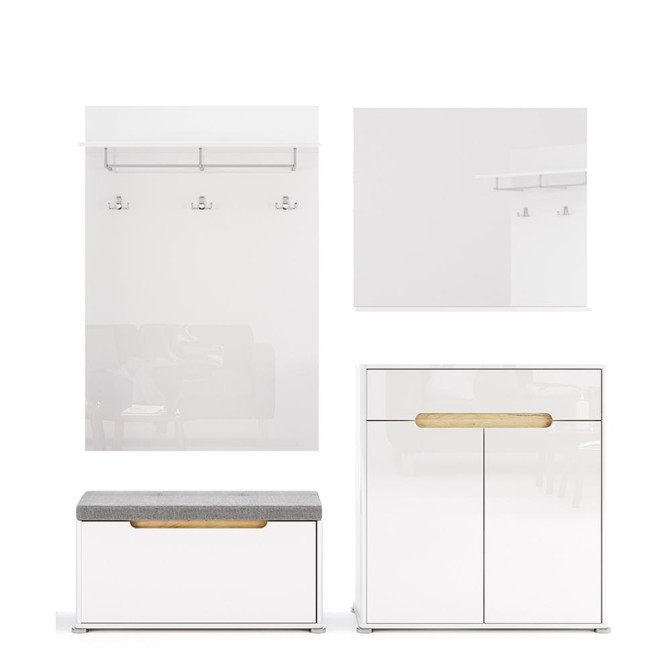 Комплект у передпокій 5 Стелла / Stella Глянець Білий MiroMark