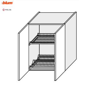 Кухонна секція Валенсія верхня 60ВС/720 2дв Сушка Pro Blum  +  Rejs VL-465W/9003 MiroMark