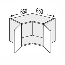 Кухонная секция Миллениум WG верхняя Угол В 90° 650х650/360 2дв ML-190W/01 MiroMark