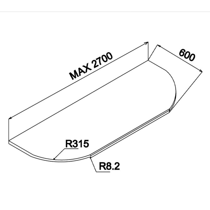 Стільниця для кухні закруглена з двох боків 38 мм MiroMark купити