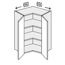 Кухонная секция Винтаж верхняя Угол В 90° 650х650/900 2дв VN-592W/9003 MiroMark