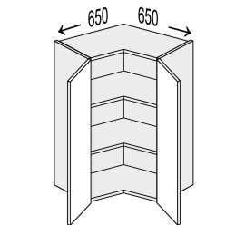 Кухонная секция Винтаж верхняя Угол В 90° 650х650/900 2дв VN-592W/9003 MiroMark