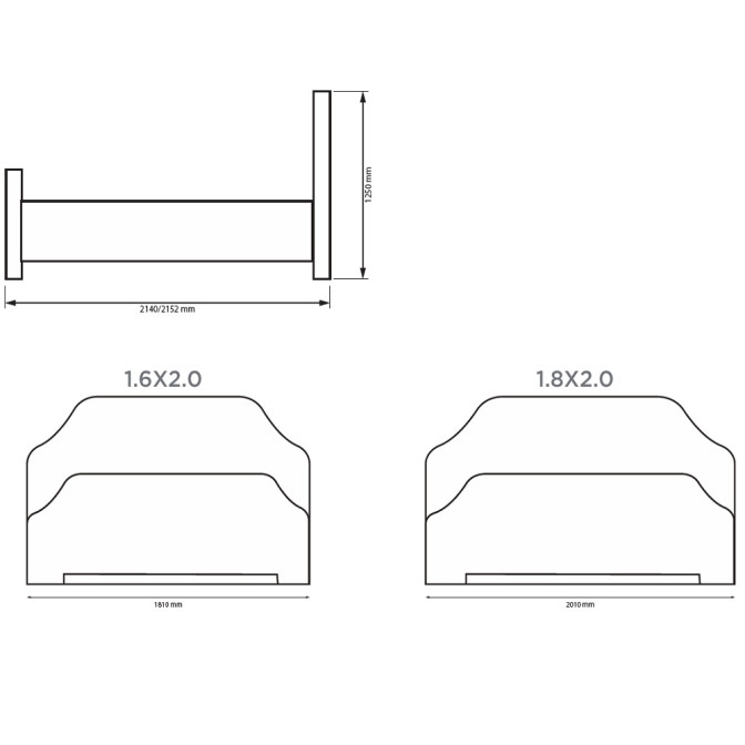 Кровать без каркаса Мягкая спинка 1,8х2,0 Роселла Люкс / Rosella Радика Беж MiroMark RS-39-RB 