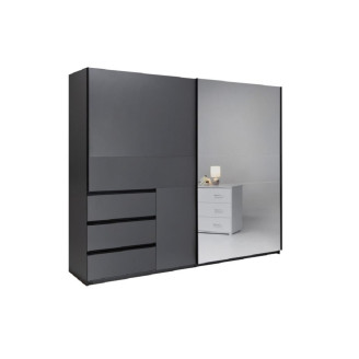 Шафа-купе 2.5м 2Дв із дзеркалом Вільма / Wilma Графіт MiroMark WL-25-GT