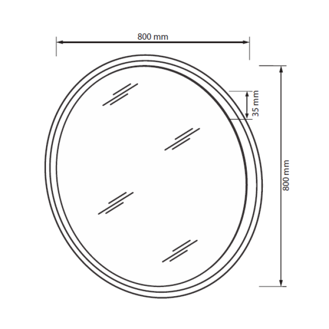 Зеркало 800*800 Лилу / Lily Глянец Кашемир MiroMark LY-82-GC
