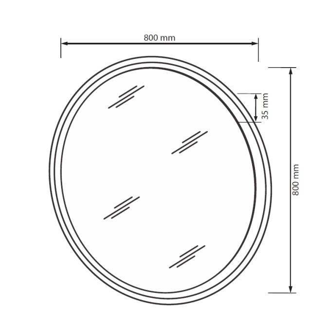 Зеркало 800*800 Тео / Teo Мат Антрацит-Мат Графит MiroMark TO-81-AG