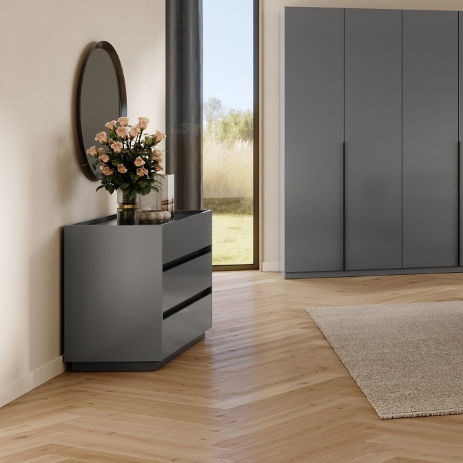 Зеркало 800*800 Тео / Teo Мат Антрацит-Мат Графит MiroMark TO-81-AG