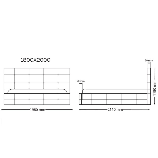 Кровать Мягкая обивка 1,8x2,0 Бристоль / Bristol MiroMark SF-38-BR
