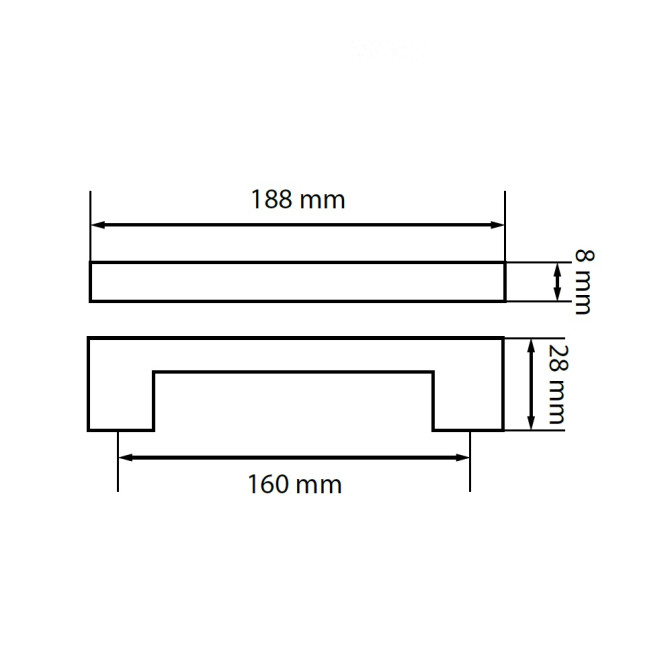 Ручка металлическая СС-160мм HL-25-GL MiroMark