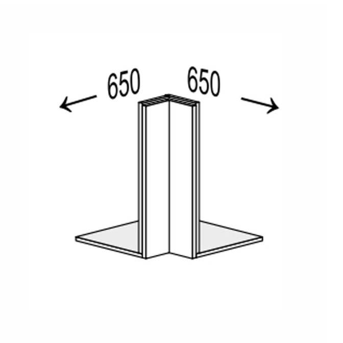 Кухонная секция Мери верхняя Угол 90° 650х650/360 Антресоль Обманка MR-291W/9003gl MiroMark