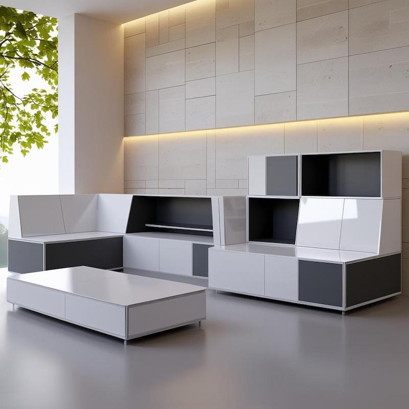 Комплект меблів для вітальні біла стінка