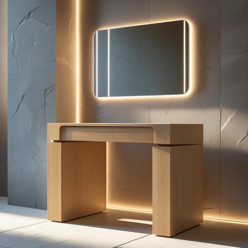 современный белый туалетный столик в спальню